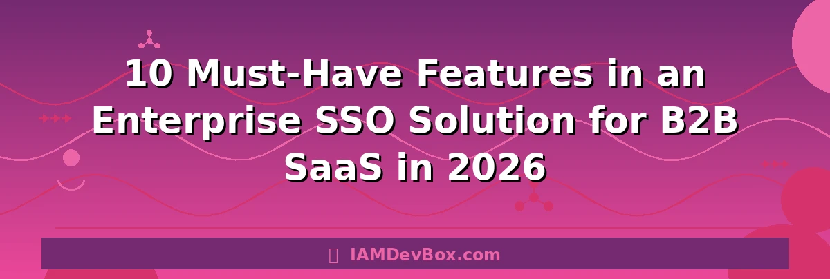 10 Must-Have Features in an Enterprise SSO Solution for B2B SaaS in 2026
