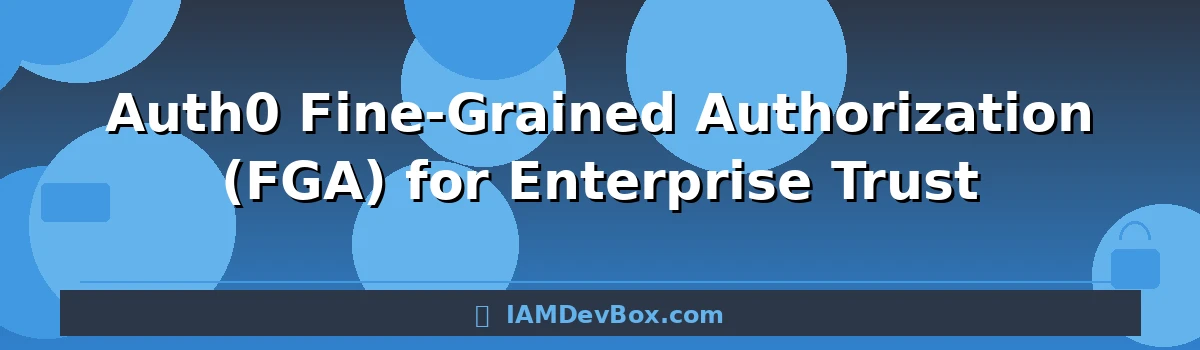 Auth0 Fine-Grained Authorization (FGA) for Enterprise Trust