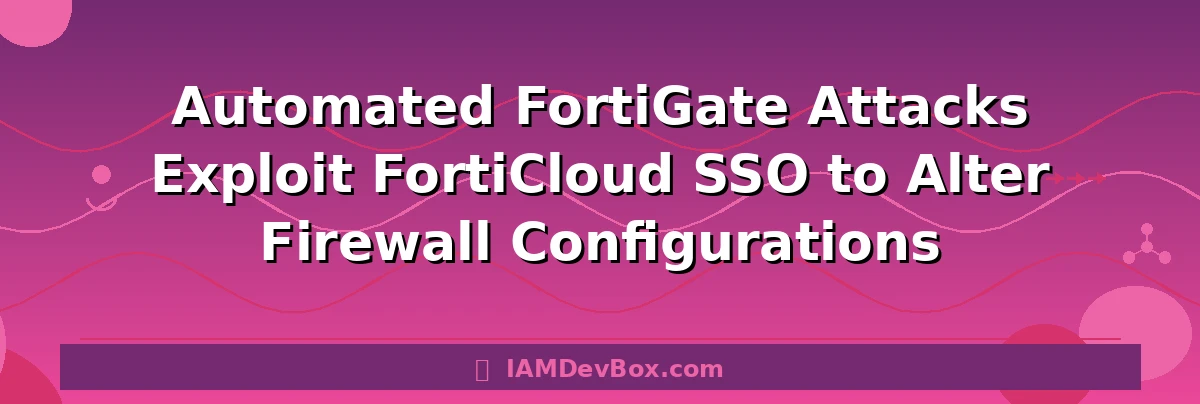Automated FortiGate Attacks Exploit FortiCloud SSO to Alter Firewall Configurations