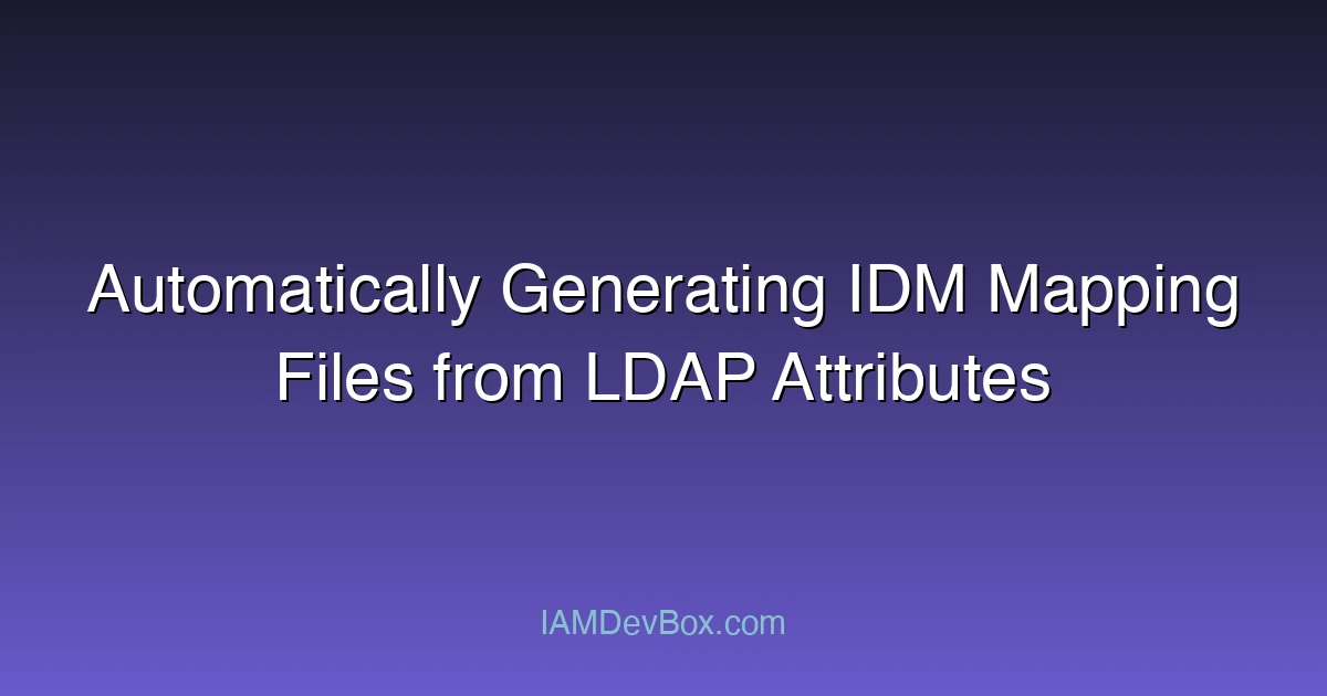 Automatically Generating IDM Mapping Files from LDAP Attributes