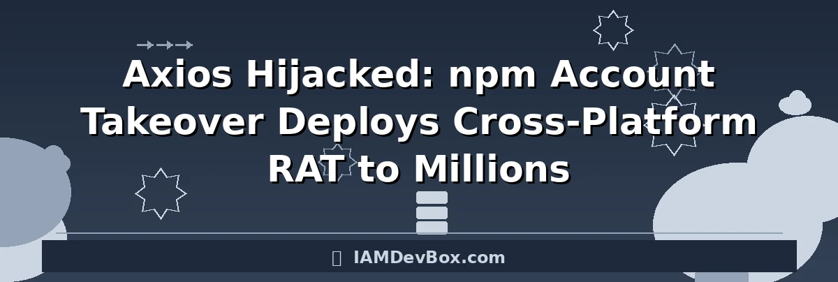 Axios Hijacked: npm Account Takeover Deploys Cross-Platform RAT to Millions
