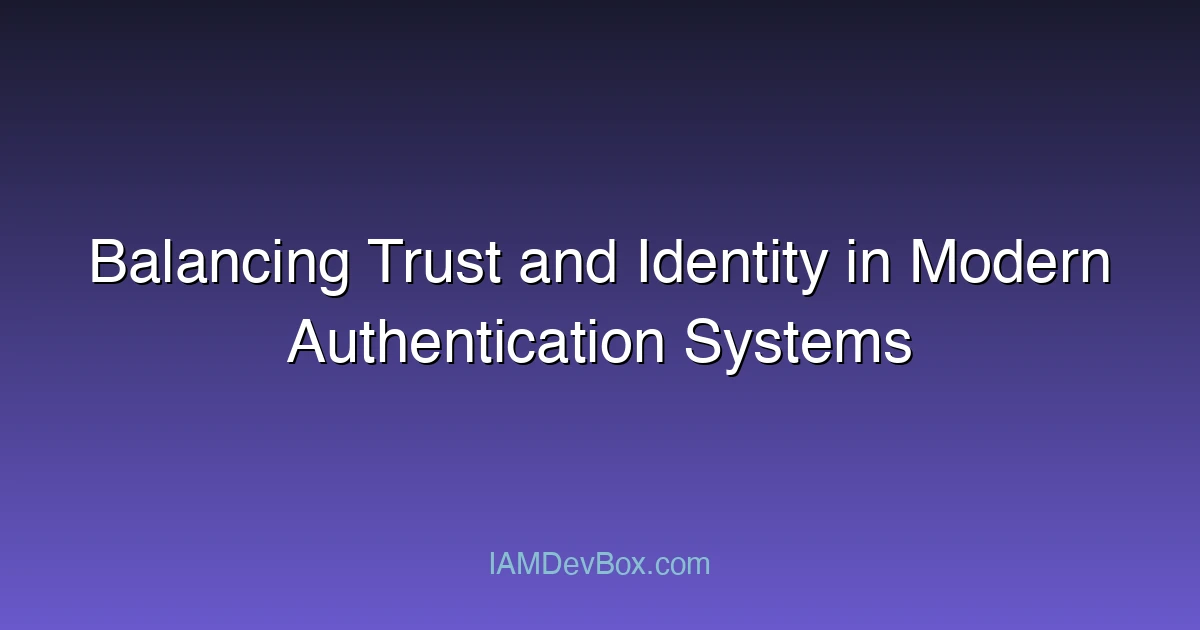 Balancing Trust and Identity in Modern Authentication Systems