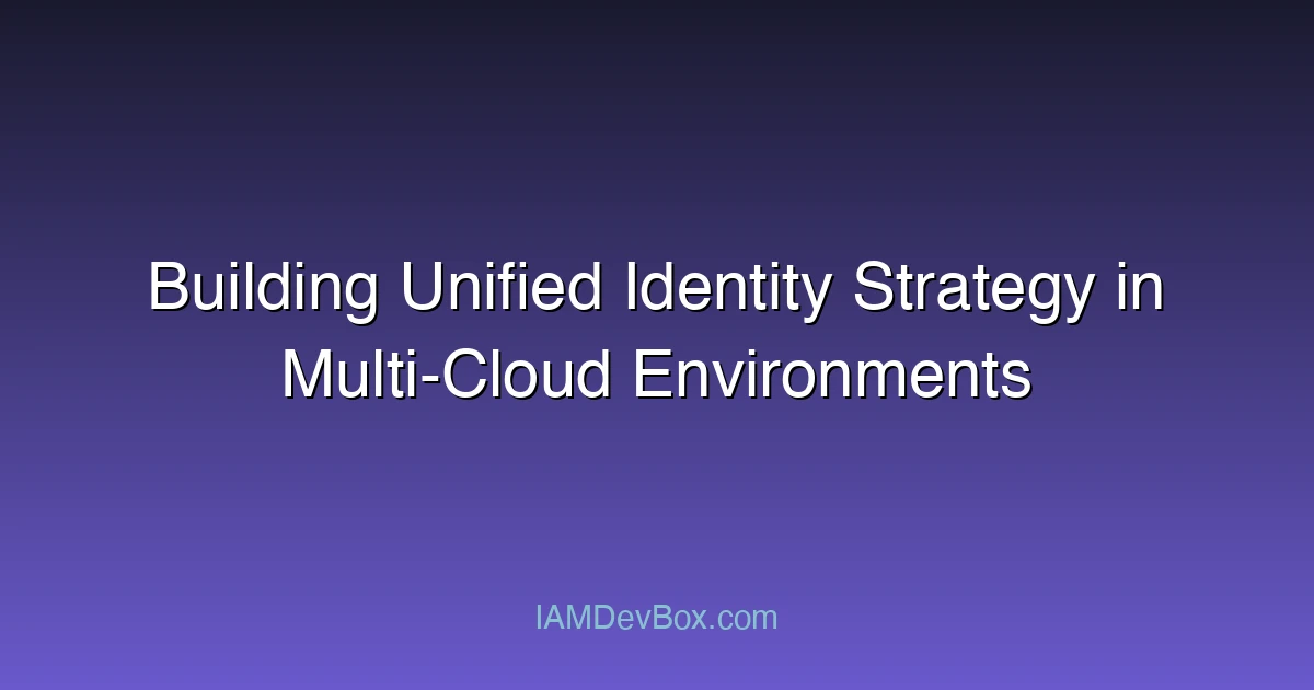 Building Unified Identity Strategy in Multi-Cloud Environments