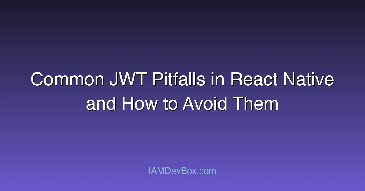 Common JWT Pitfalls in React Native and How to Avoid Them