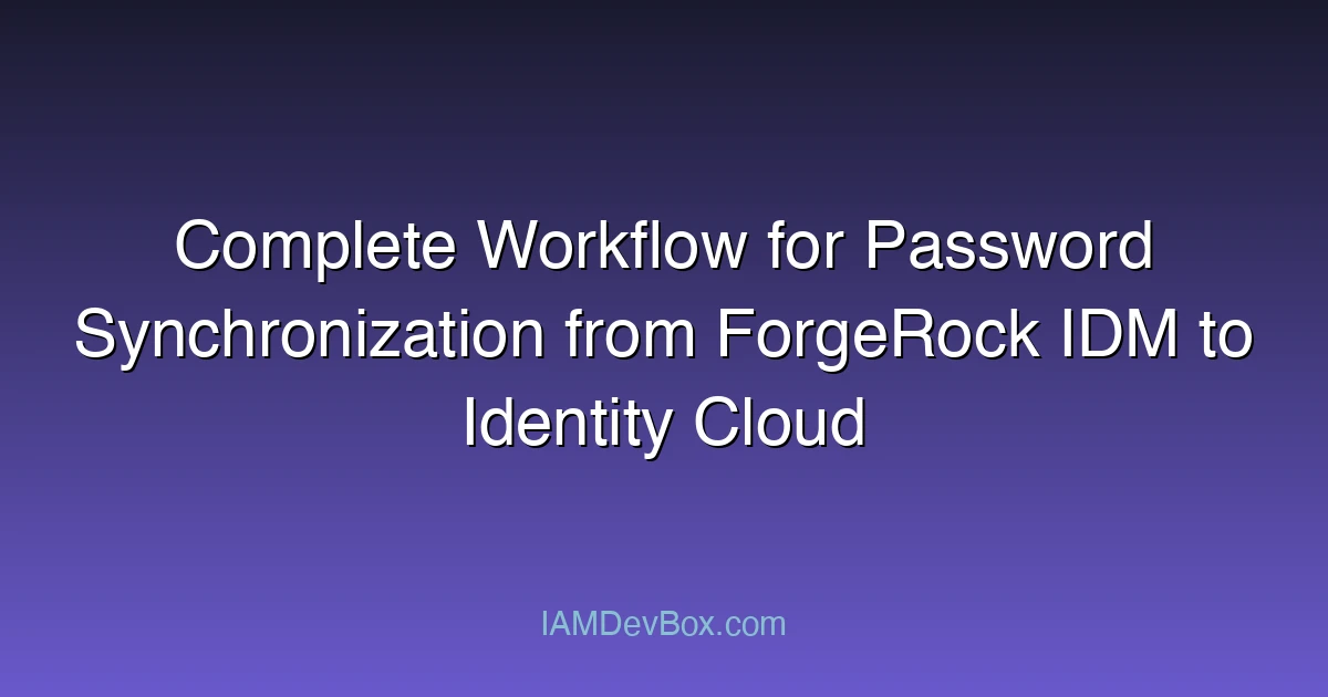 Complete Workflow for Password Synchronization from ForgeRock IDM to Identity Cloud