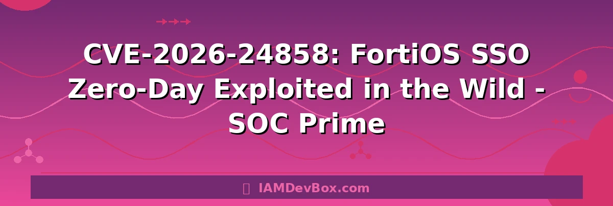 CVE-2026-24858: FortiOS SSO Zero-Day Exploited in the Wild - SOC Prime