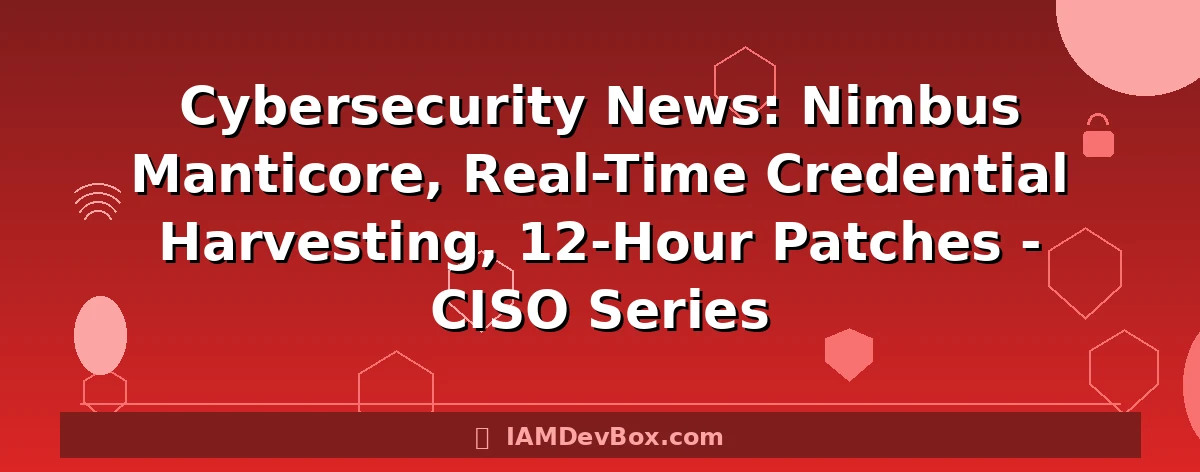 Cybersecurity News: Nimbus Manticore, Real-Time Credential Harvesting, 12-Hour Patches - CISO Series