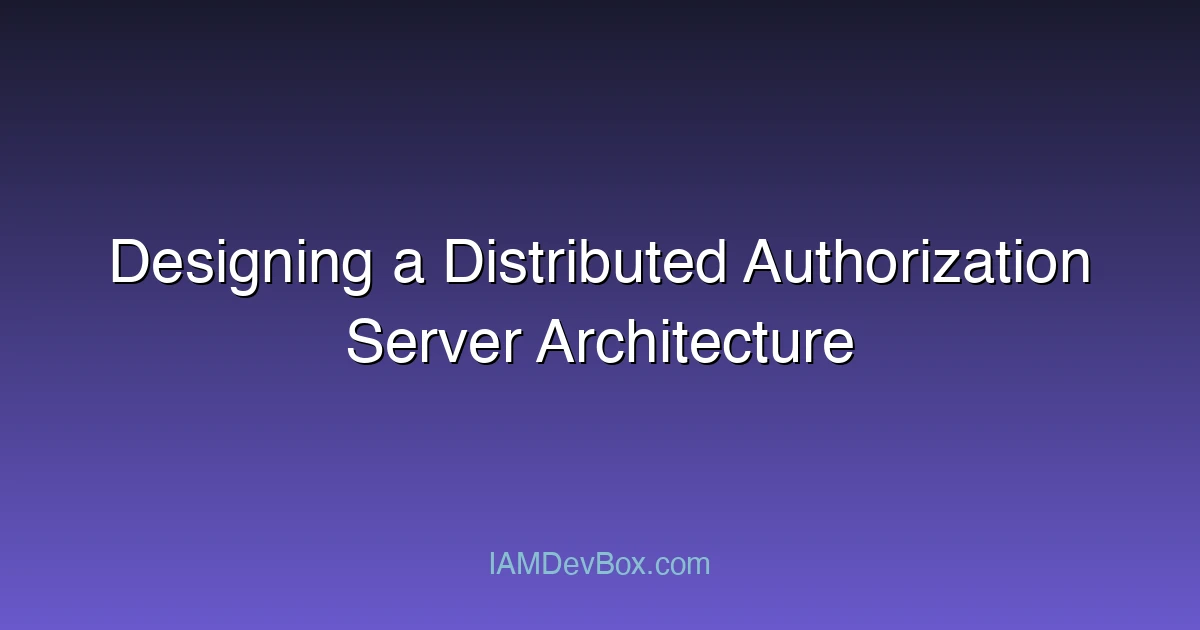 Designing a Distributed Authorization Server Architecture