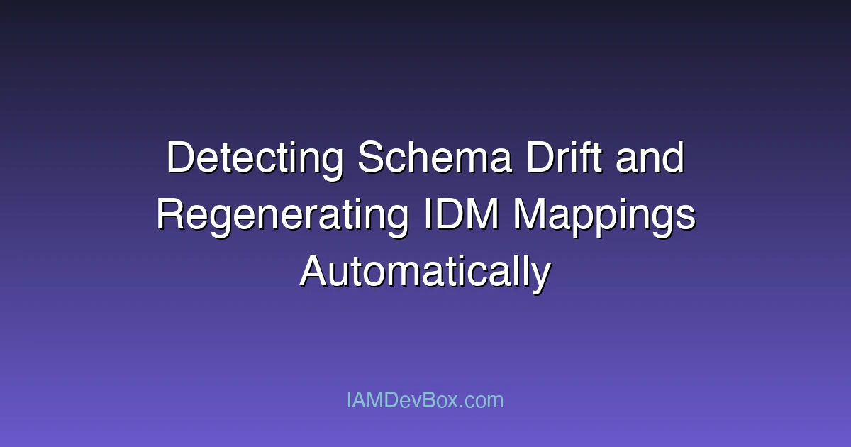 Detecting Schema Drift and Regenerating IDM Mappings Automatically