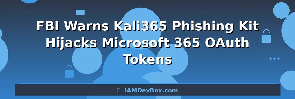 FBI Warns Kali365 Phishing Kit Hijacks Microsoft 365 OAuth Tokens