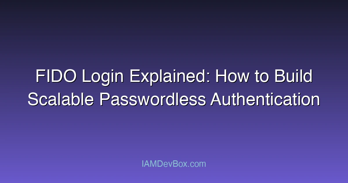 FIDO Login Explained: How to Build Scalable Passwordless Authentication