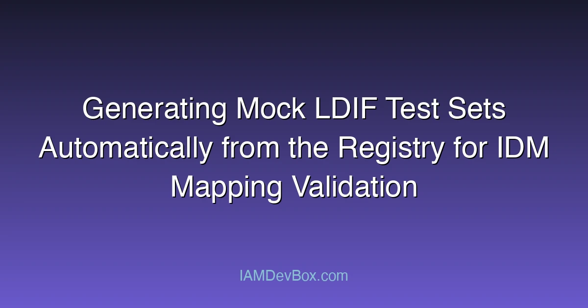 Generating Mock LDIF Test Sets Automatically from the Registry for IDM Mapping Validation