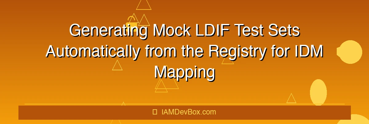 Generating Mock LDIF Test Sets Automatically from the Registry for IDM Mapping Validation
