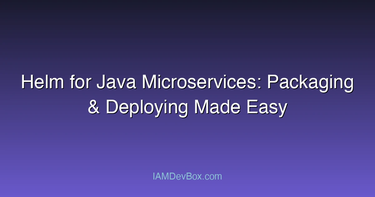 Helm for Java Microservices: Packaging & Deploying Made Easy