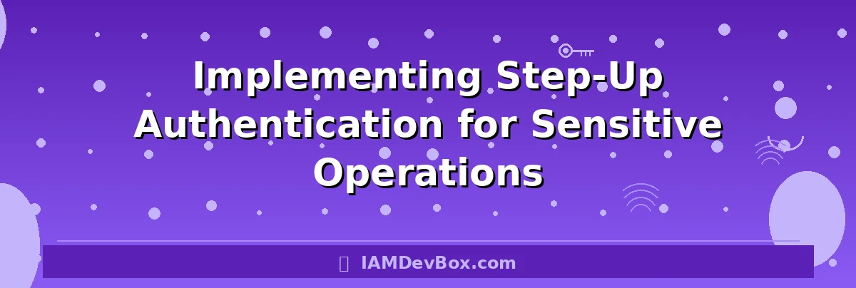 Implementing Step-Up Authentication for Sensitive Operations