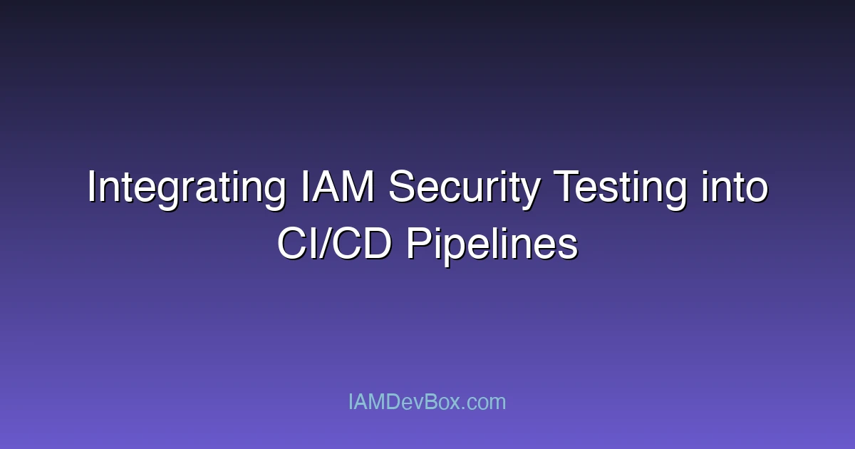 Integrating IAM Security Testing into CI/CD Pipelines