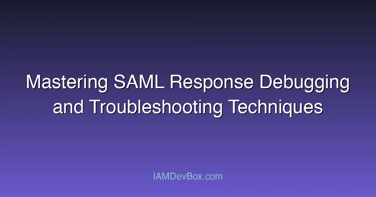 Mastering SAML Response Debugging and Troubleshooting Techniques