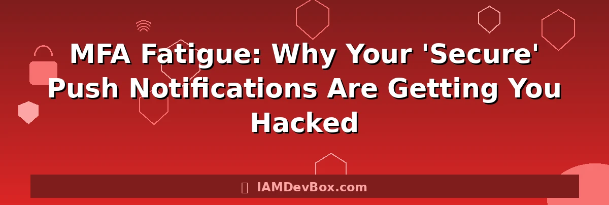 MFA Fatigue: Why Your 'Secure' Push Notifications Are Getting You Hacked