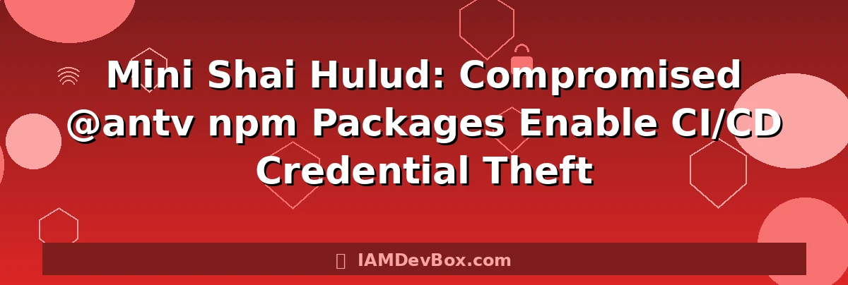 Mini Shai Hulud: Compromised @antv npm Packages Enable CI/CD Credential Theft
