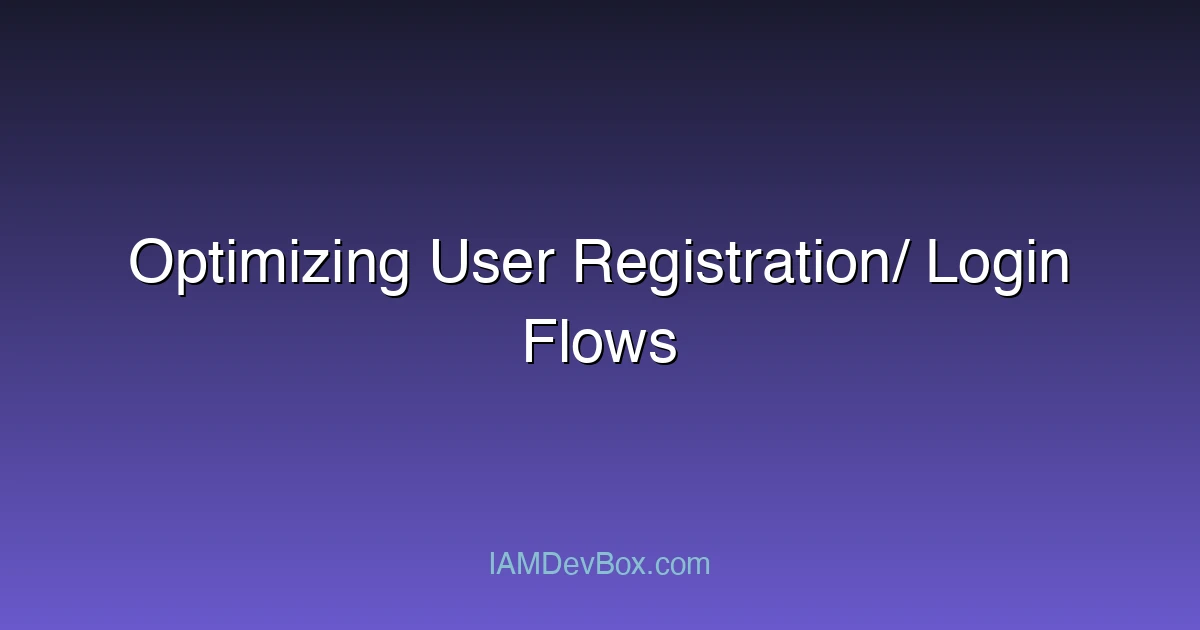 Optimizing User Registration/ Login Flows