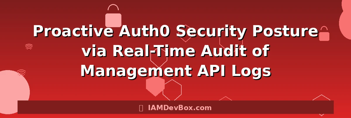 Proactive Auth0 Security Posture via Real-Time Audit of Management API Logs