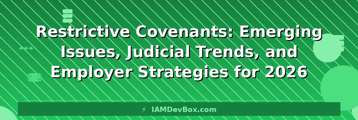 Restrictive Covenants: Emerging Issues, Judicial Trends, and Employer Strategies for 2026