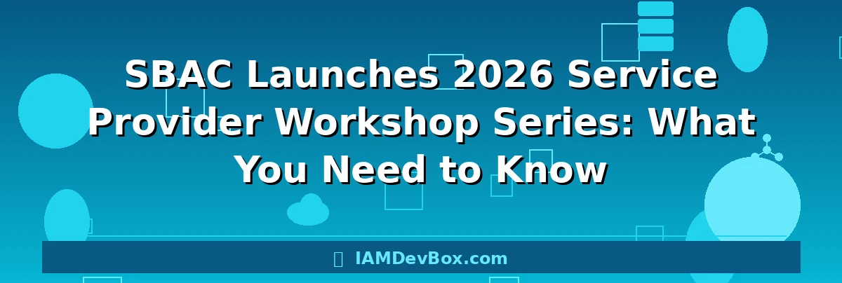 SBAC Launches 2026 Service Provider Workshop Series: What You Need to Know