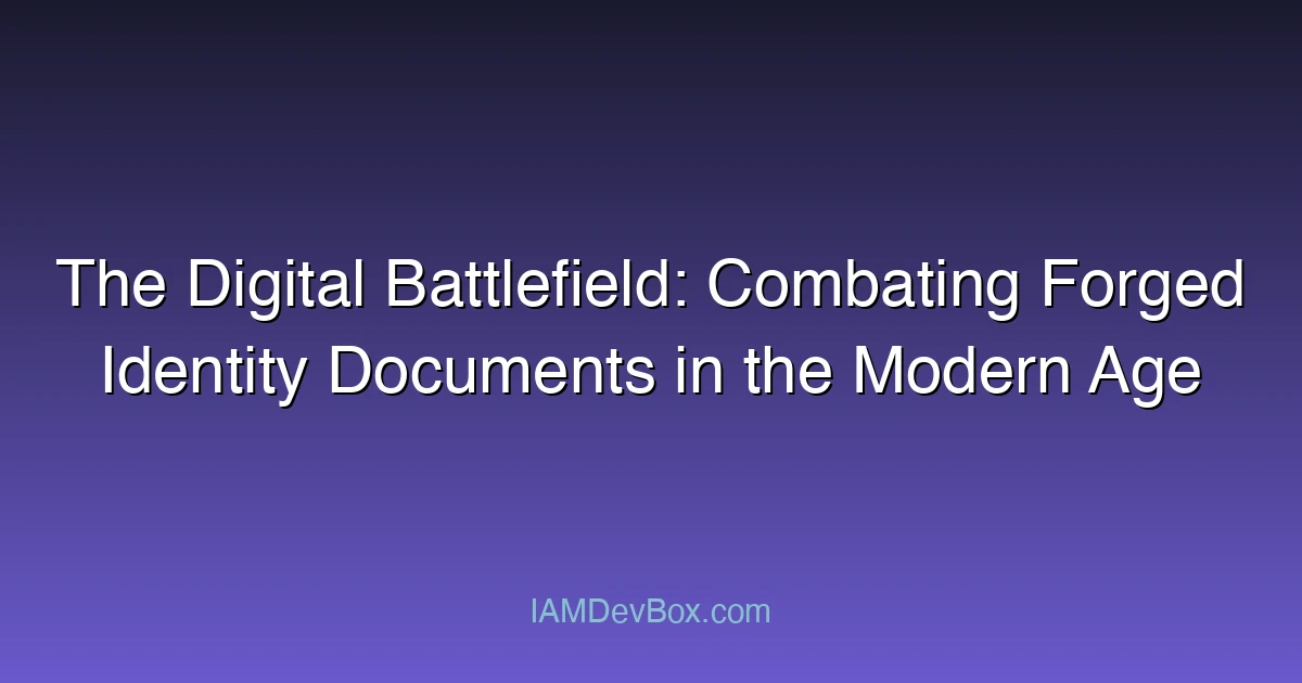 The Digital Battlefield: Combating Forged Identity Documents in the Modern Age