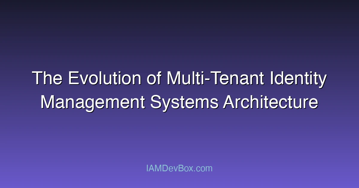 The Evolution of Multi-Tenant Identity Management Systems Architecture