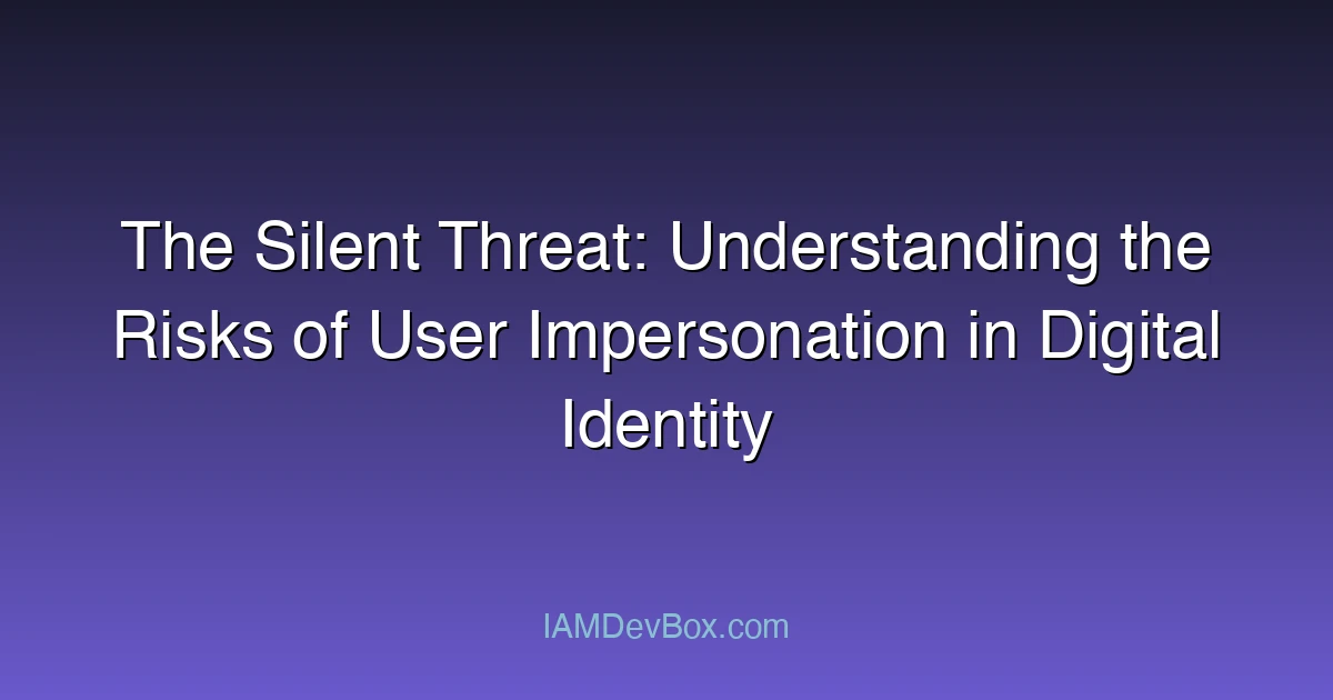 The Silent Threat: Understanding the Risks of User Impersonation in Digital Identity