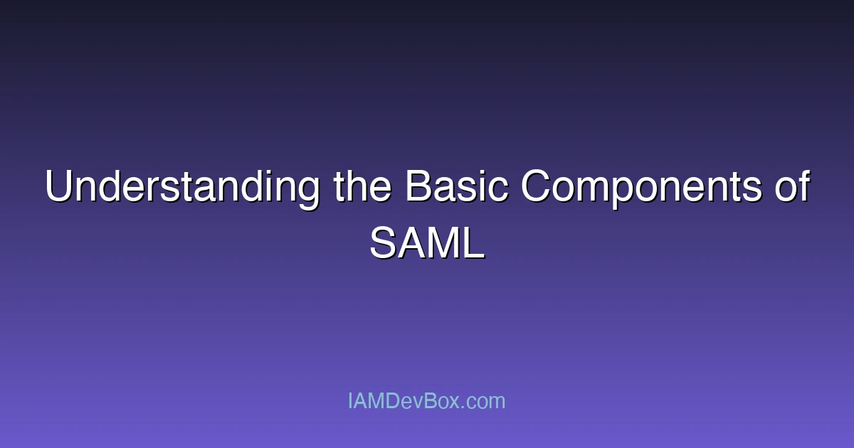 Understanding the Basic Components of SAML