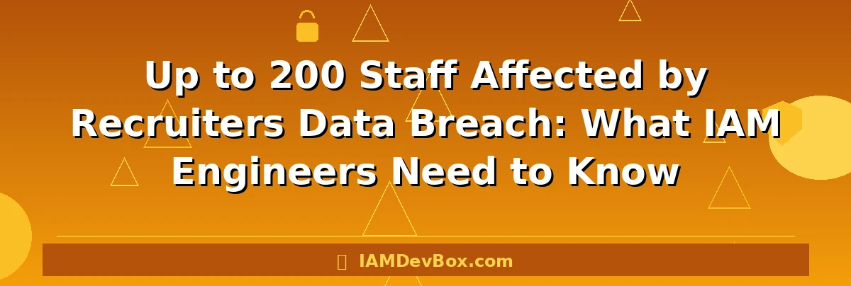 Up to 200 Staff Affected by Recruiters Data Breach: What IAM Engineers Need to Know