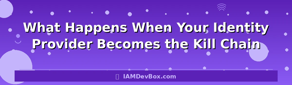 What Happens When Your Identity Provider Becomes the Kill Chain