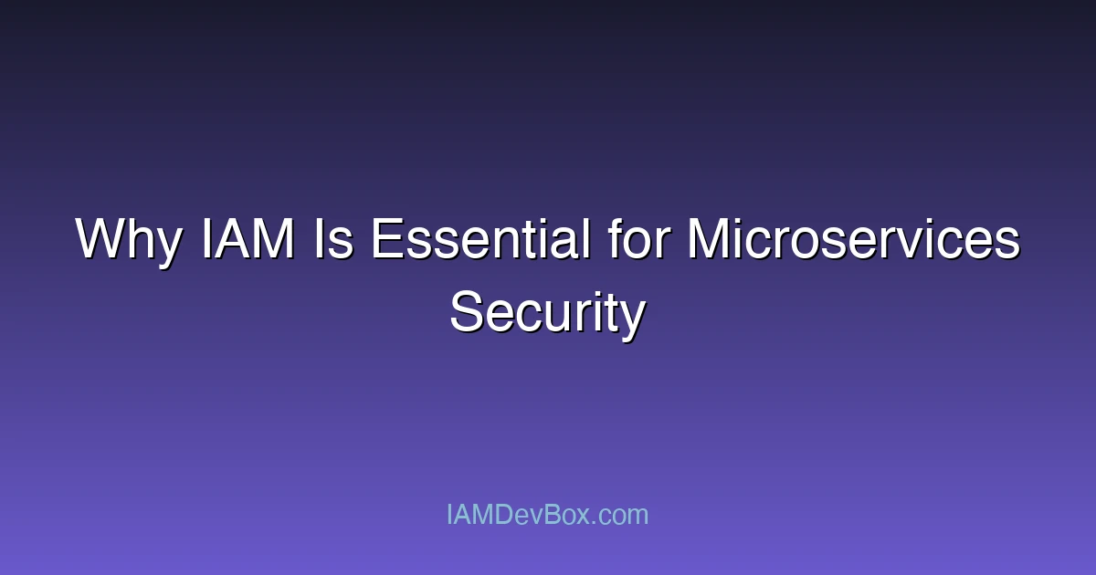Why IAM Is Essential for Microservices Security