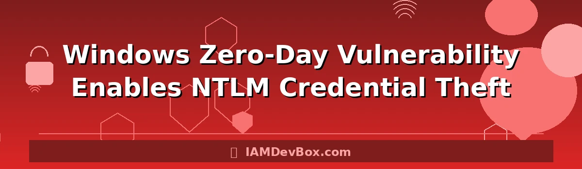Windows Zero-Day Vulnerability Enables NTLM Credential Theft