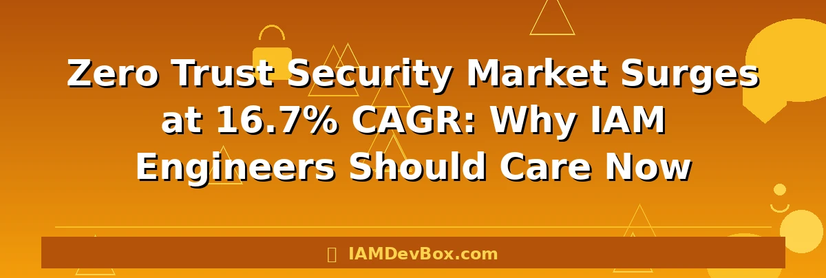 Zero Trust Security Market Surges at 16.7% CAGR: Why IAM Engineers Should Care Now